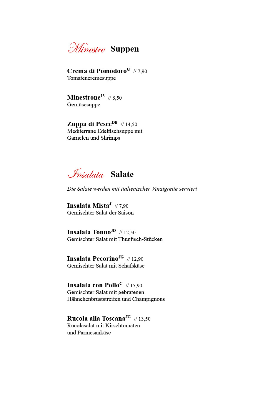 Restaurant Il Borgo Grünheide Speisekarte 3
